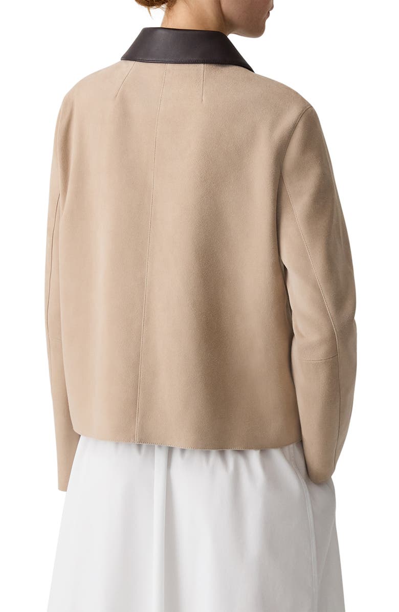 Theory Boxy Suede & Leather Jacket, Alternate, color, 