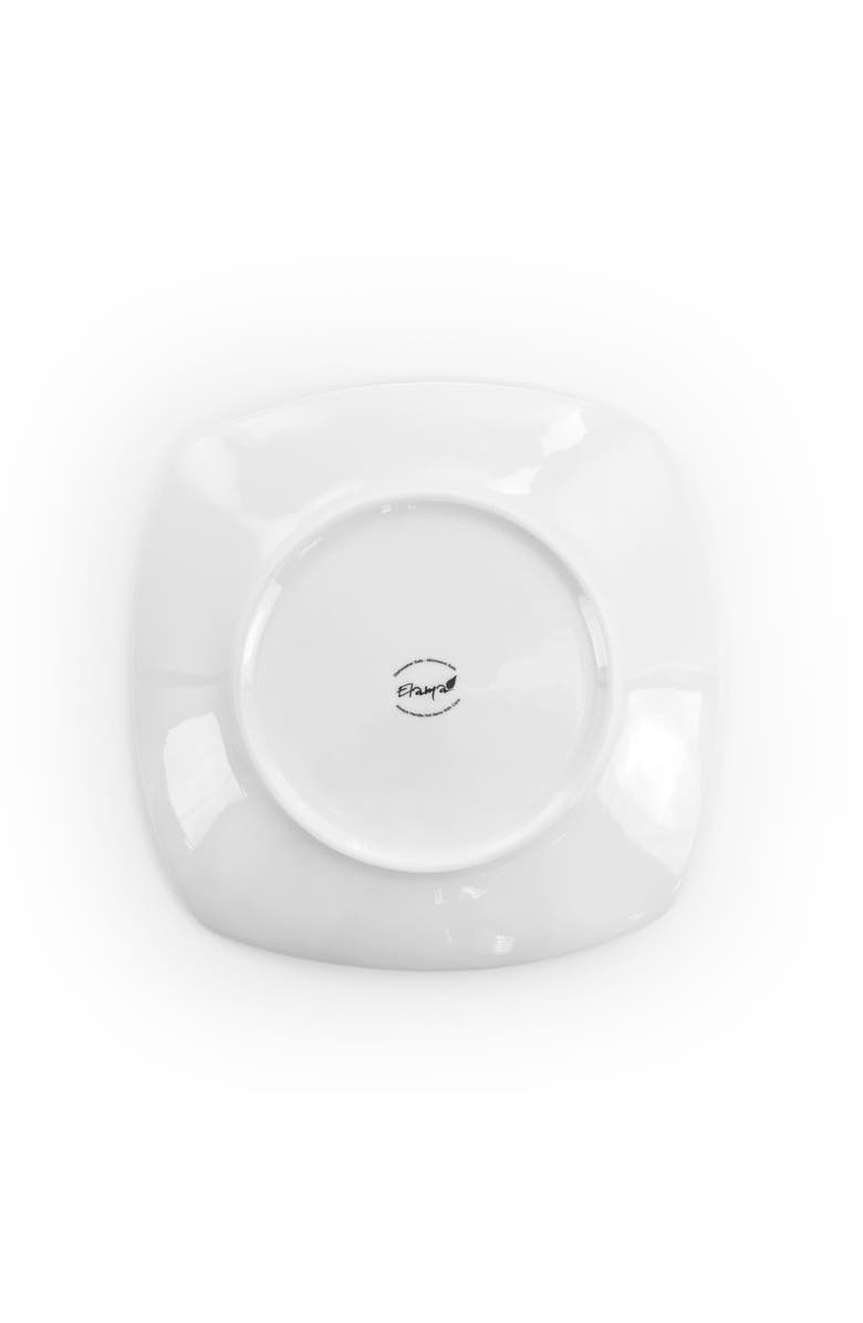 Elama Bishop 16 Piece Soft Square Porcelain Dinnerware Set, Alternate, color, White