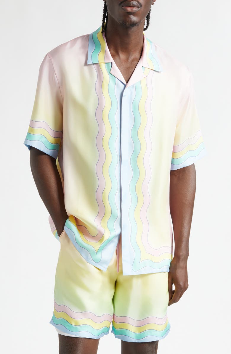 Casablanca For the Love of Dance Silk Camp Shirt, Main, color, For The Love Of Dan