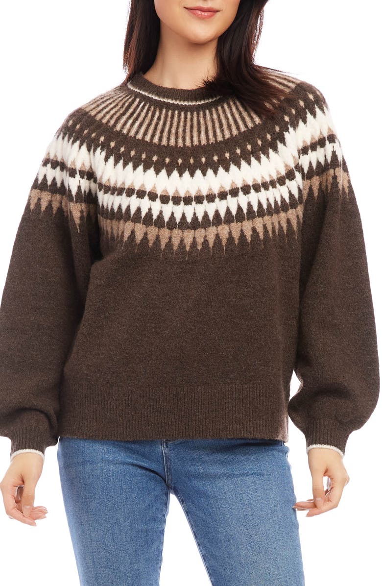 Karen Kane Fair Isle Jacquard Sweater, Main, color,