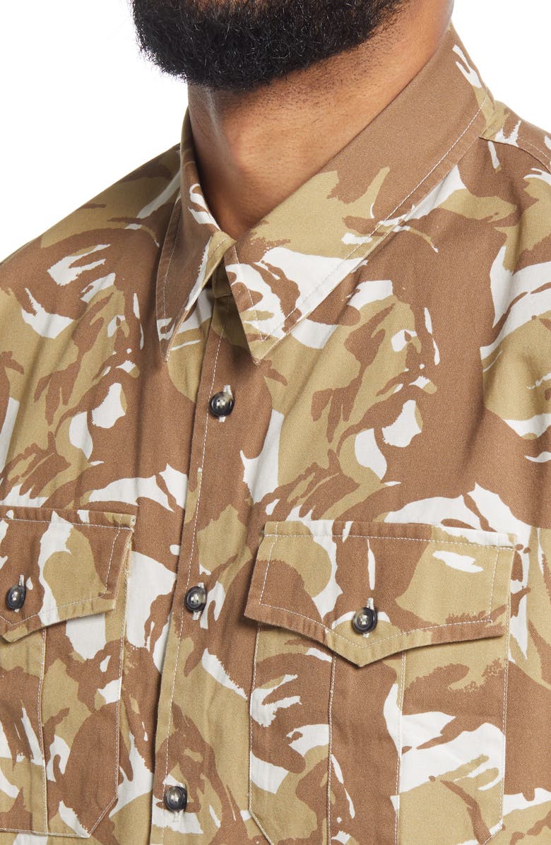 A.P.C. Joey Print Short Sleeve Button-Up Shirt, Alternate, color, 