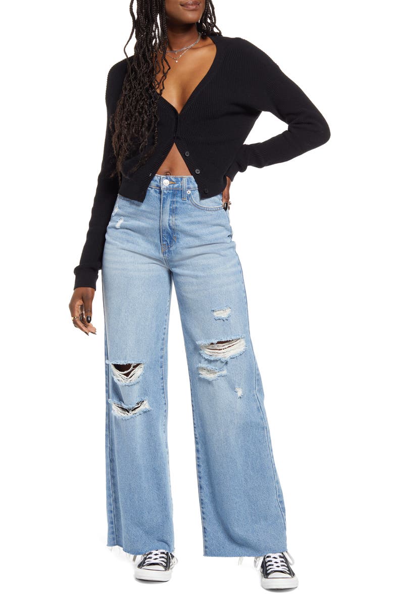 BP. Ribbed Cotton Blend Cardigan, Alternate, color,