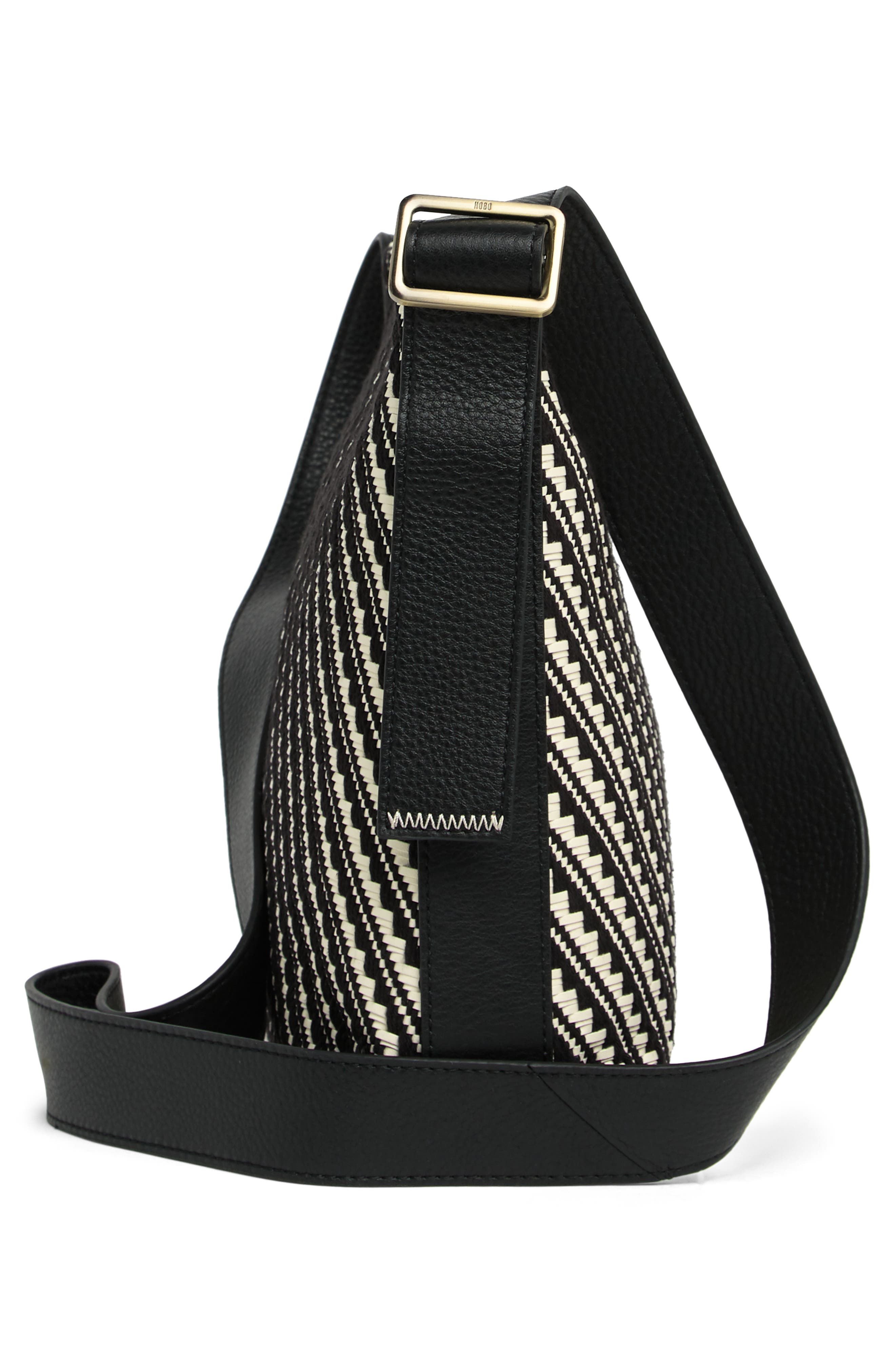 Blaze Crossbody Bag, Alternate, color, BLACK & WHITE WEAVE