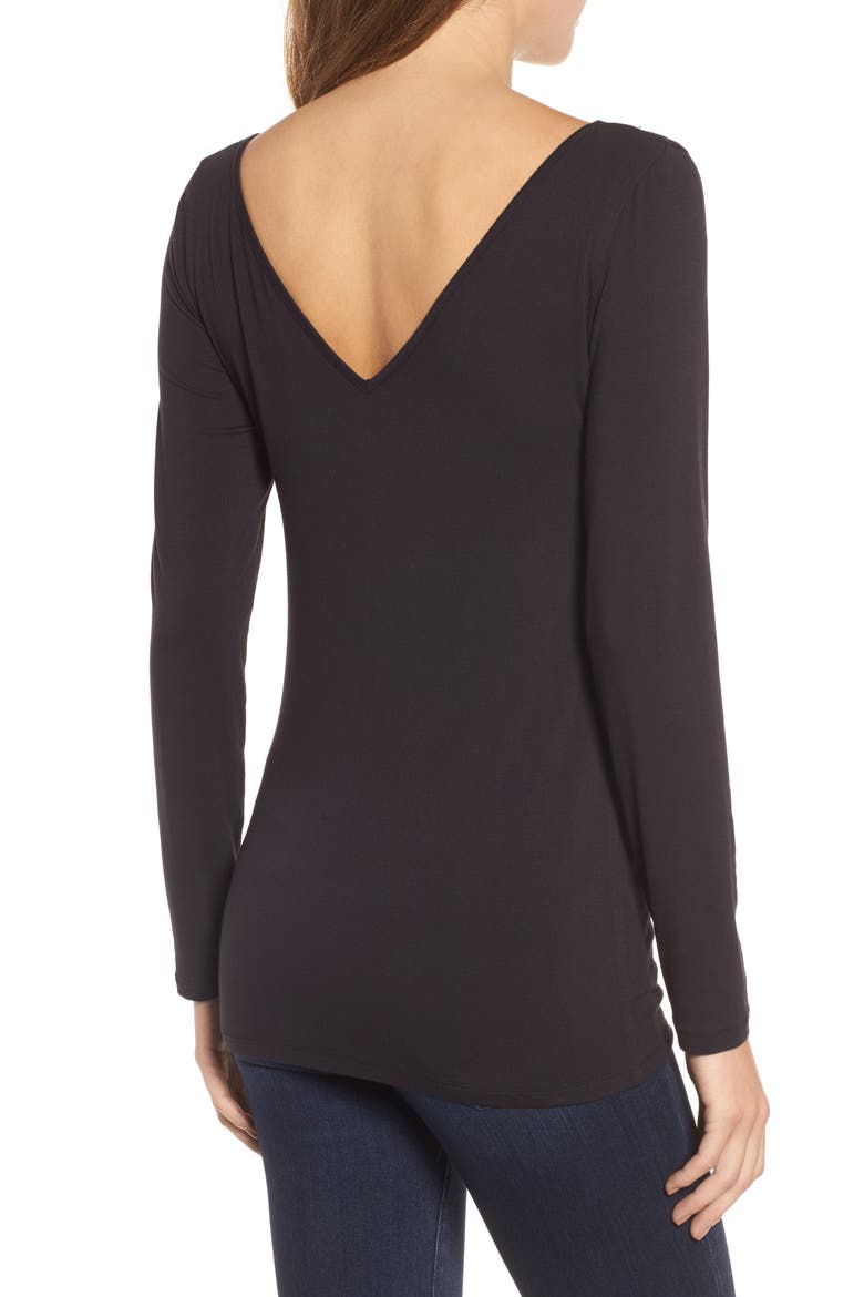 Reversible V-Neck Tee, Alternate, color, BLACK