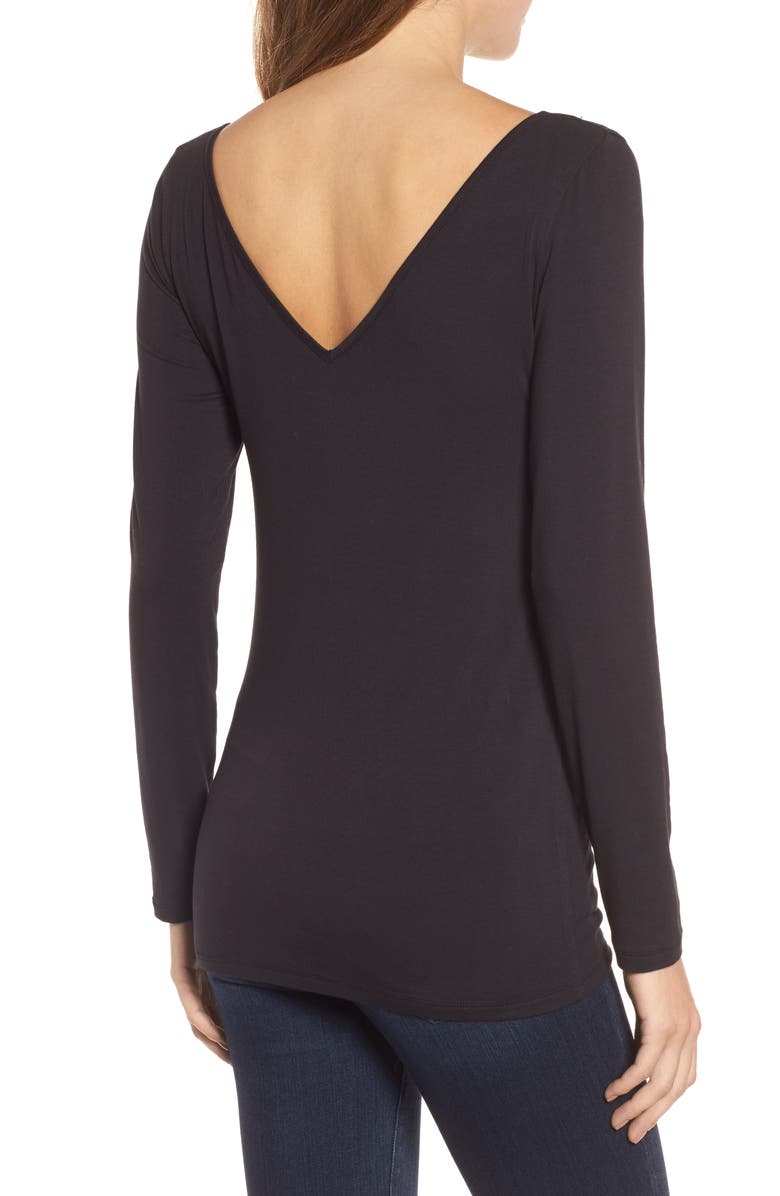 Halogen<sup>®</sup> Reversible V-Neck Tee, Alternate, color,