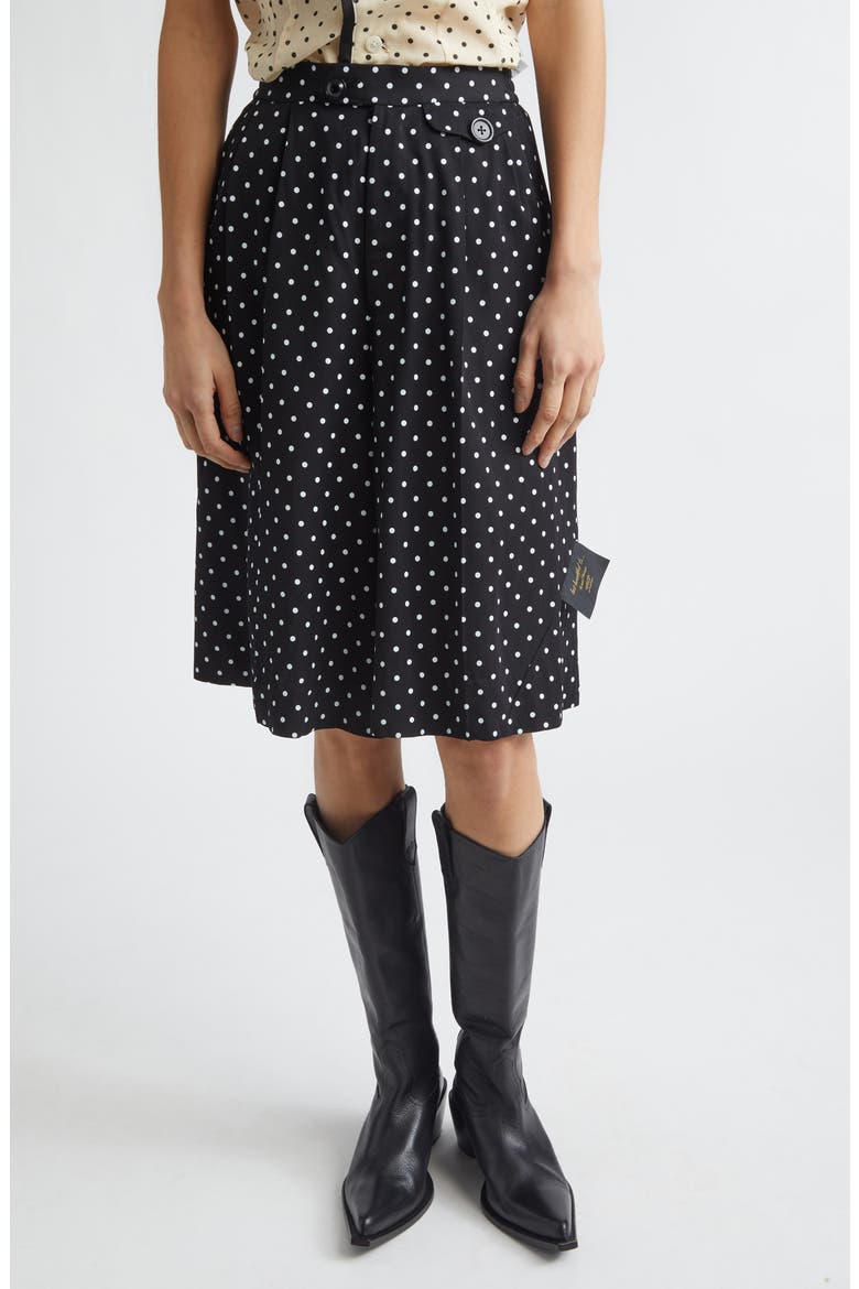 Polka Dot Wide Leg Shorts, Main, color, BLACK BASE