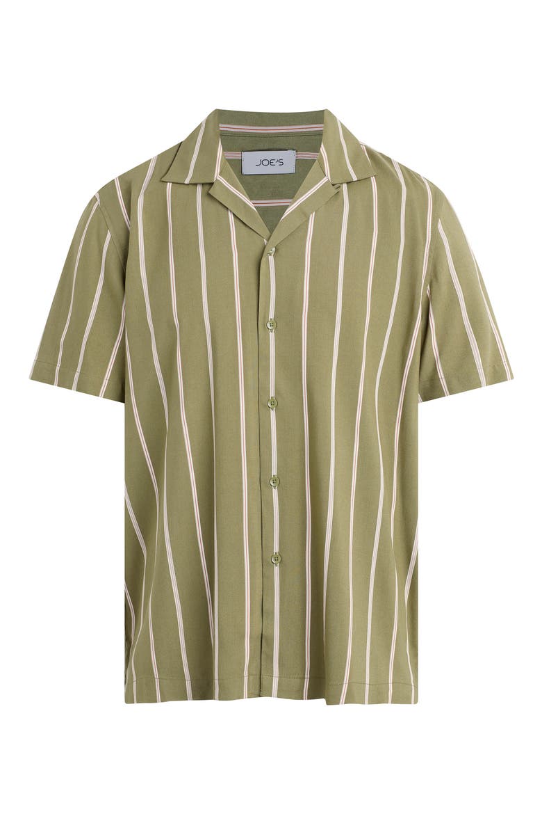 Stripe Camp Shirt, Alternate, color, OLIVE STRIPE