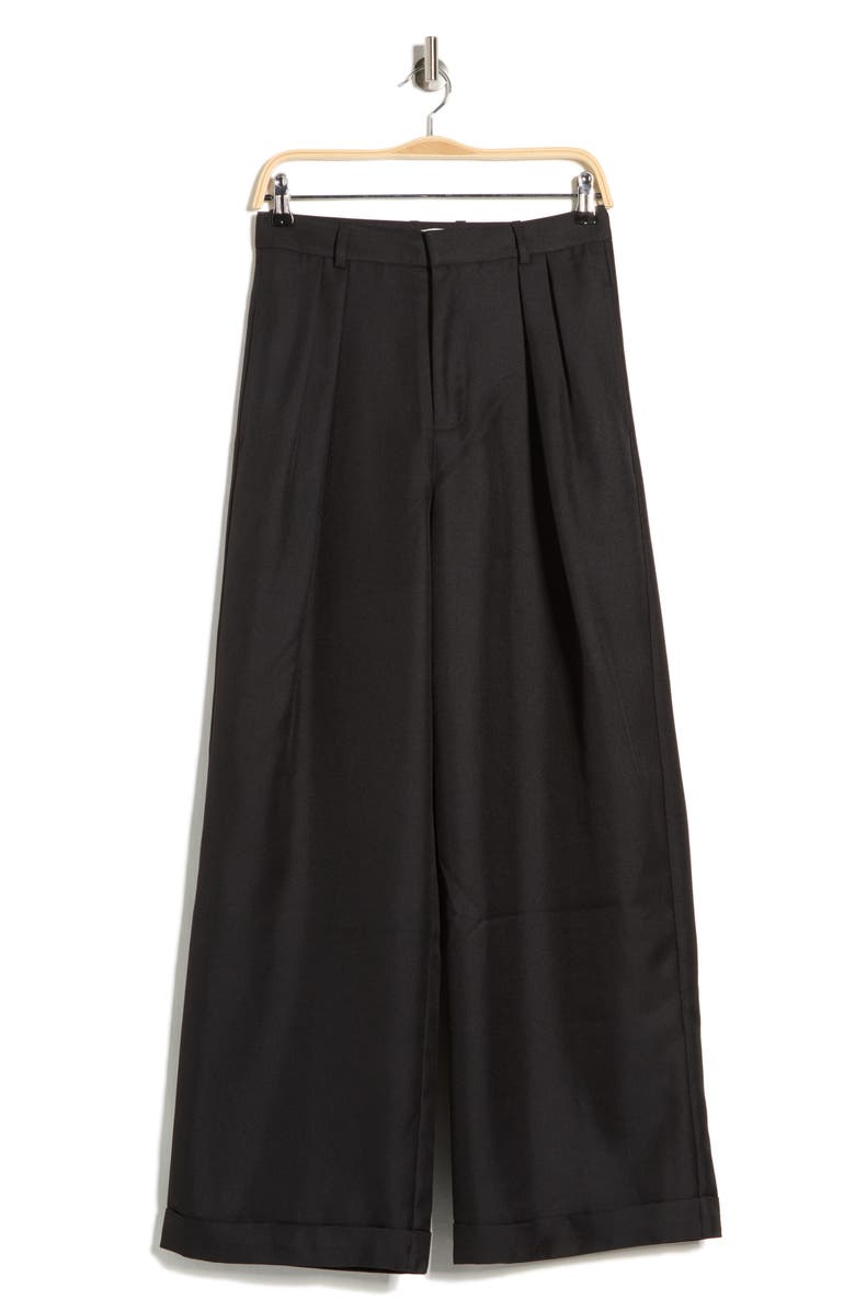 WAYF Maddox Pleated Cuff Trousers, Alternate, color, Black