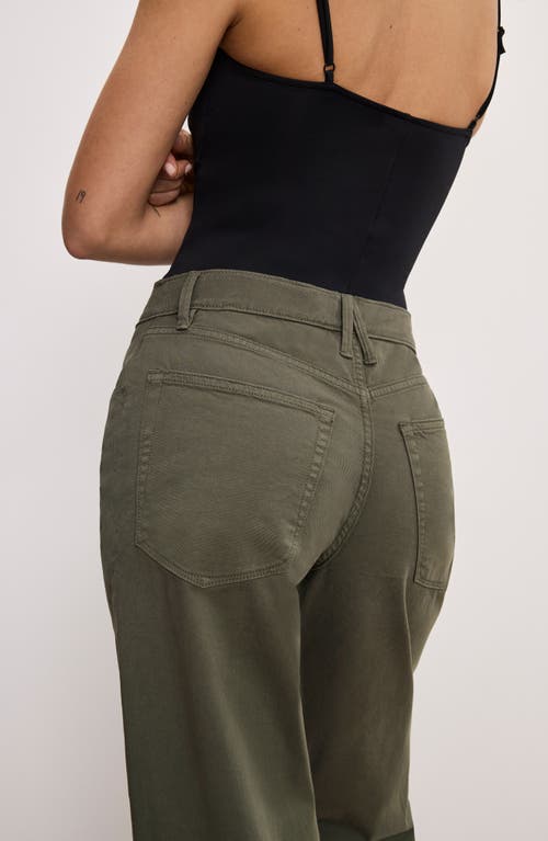 GOOD AMERICAN GOOD AMERICAN GOOD BARREL HIGH WAIST RELAXED BARREL TWILL PANTS