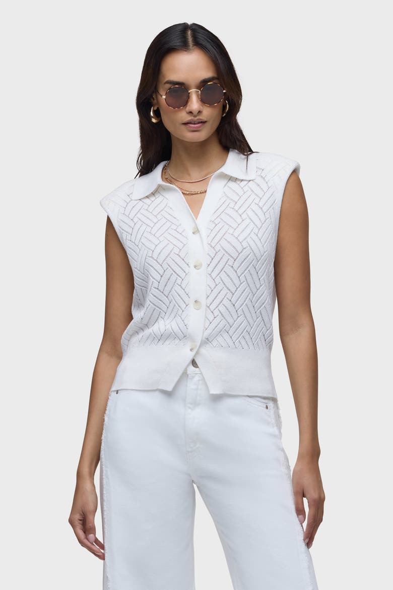 Knitted Sleeveless Collared Top, Main, color, STARCH