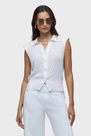 Hudson Jeans Knitted Sleeveless Collared Top