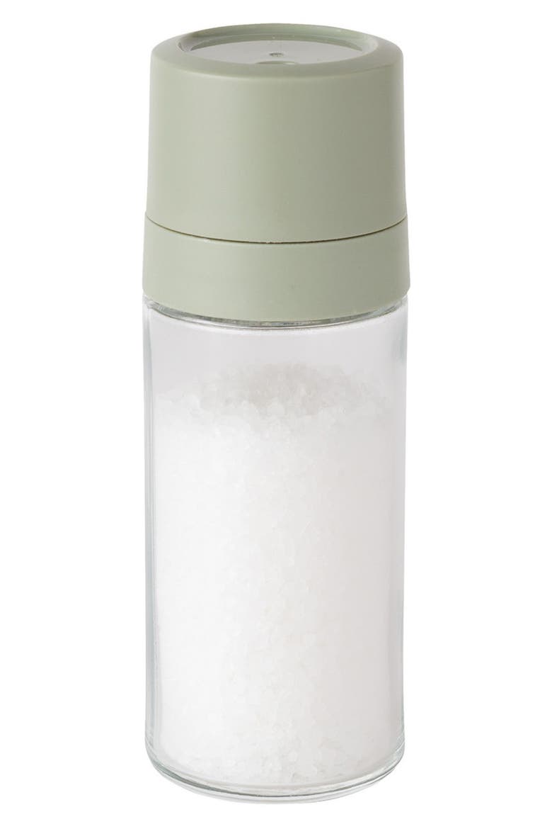 Leo Balance Glass Salt & Pepper Grinder Set, Alternate, color, GREEN