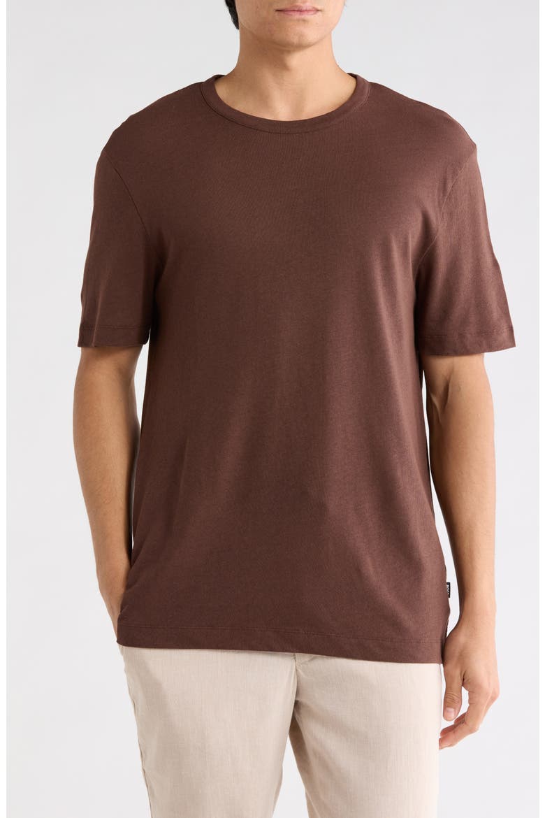 Taut Short Sleeve T-Shirt, Main, color, DARK BROWN