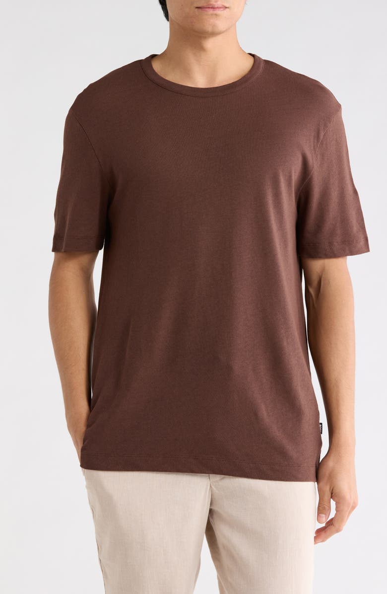 BOSS Taut Short Sleeve T-Shirt, Main, color, Dark Brown
