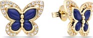 EYE CANDY LOS ANGELES 14k Gold Plated Butterfly Stud Earrings