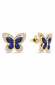 14k Gold Plated Butterfly Stud Earrings