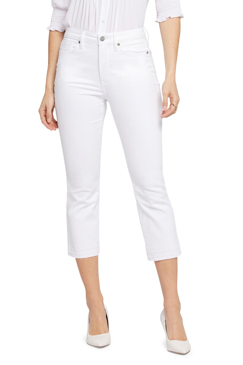Chloe Frayed Hem Crop Jeans, Main, color, OPTIC WHITE
