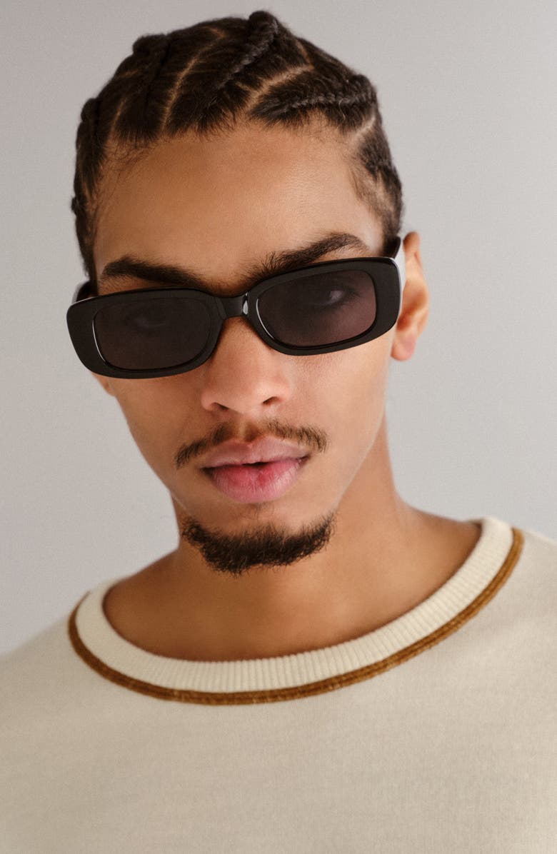 AIRE Ceres 51mm Rectangular Sunglasses, Alternate, color, Black / Smoke Mono