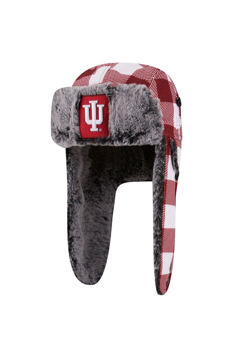 New Era Men's New Era Crimson Indiana Hoosiers Plaid Trapper Hat, Main, color,