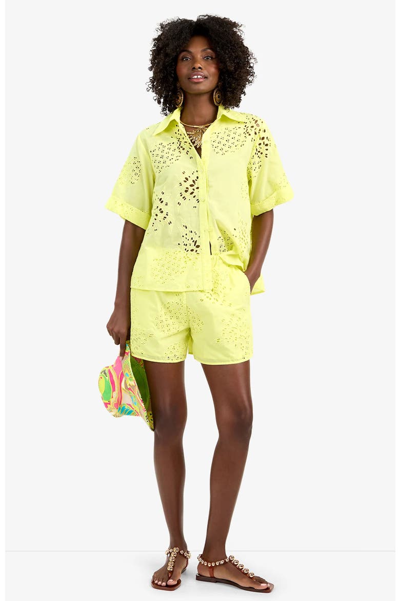 Triennale Cotton Eyelet Top, Alternate, color, Citrus
