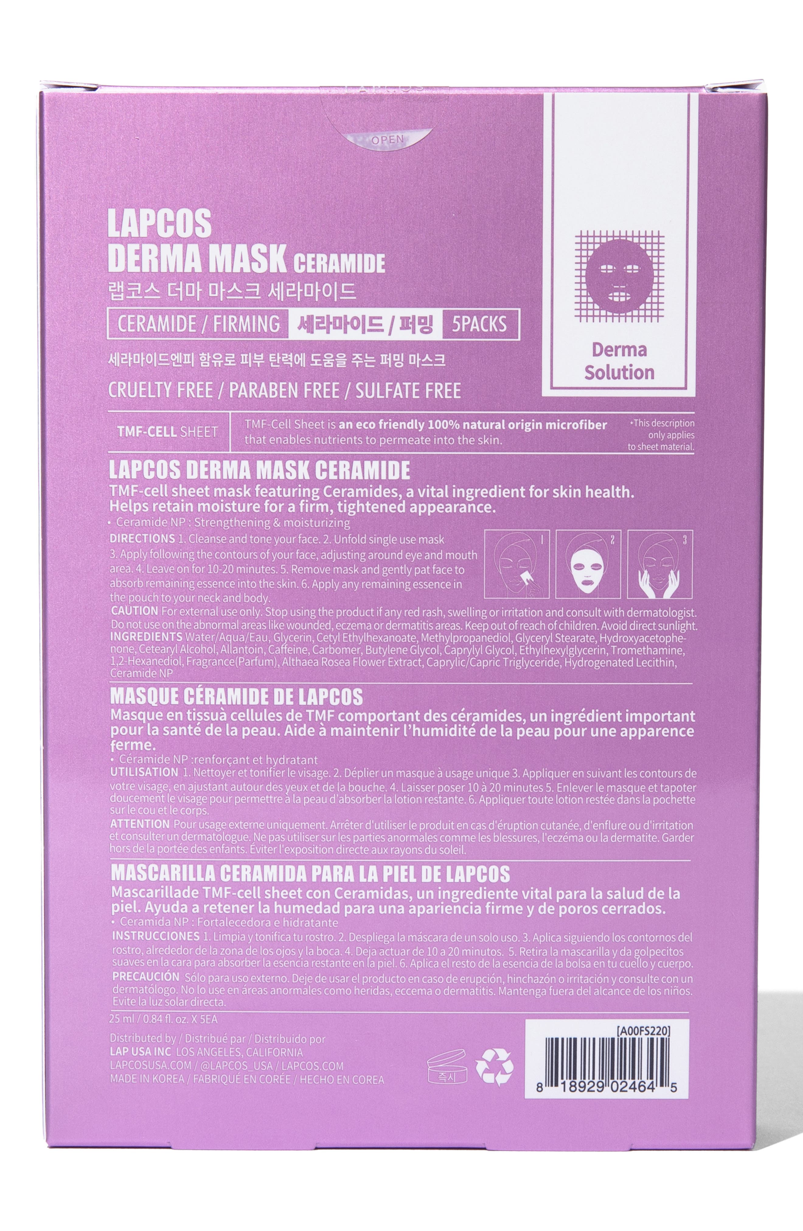LAPCOS Derma Ceramide Nourishing Sheet Mask (Women) | Nordstrom