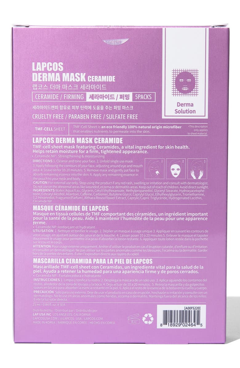 LAPCOS Derma Ceramide Nourashing Sheet Mask, Alternate, color, Pink