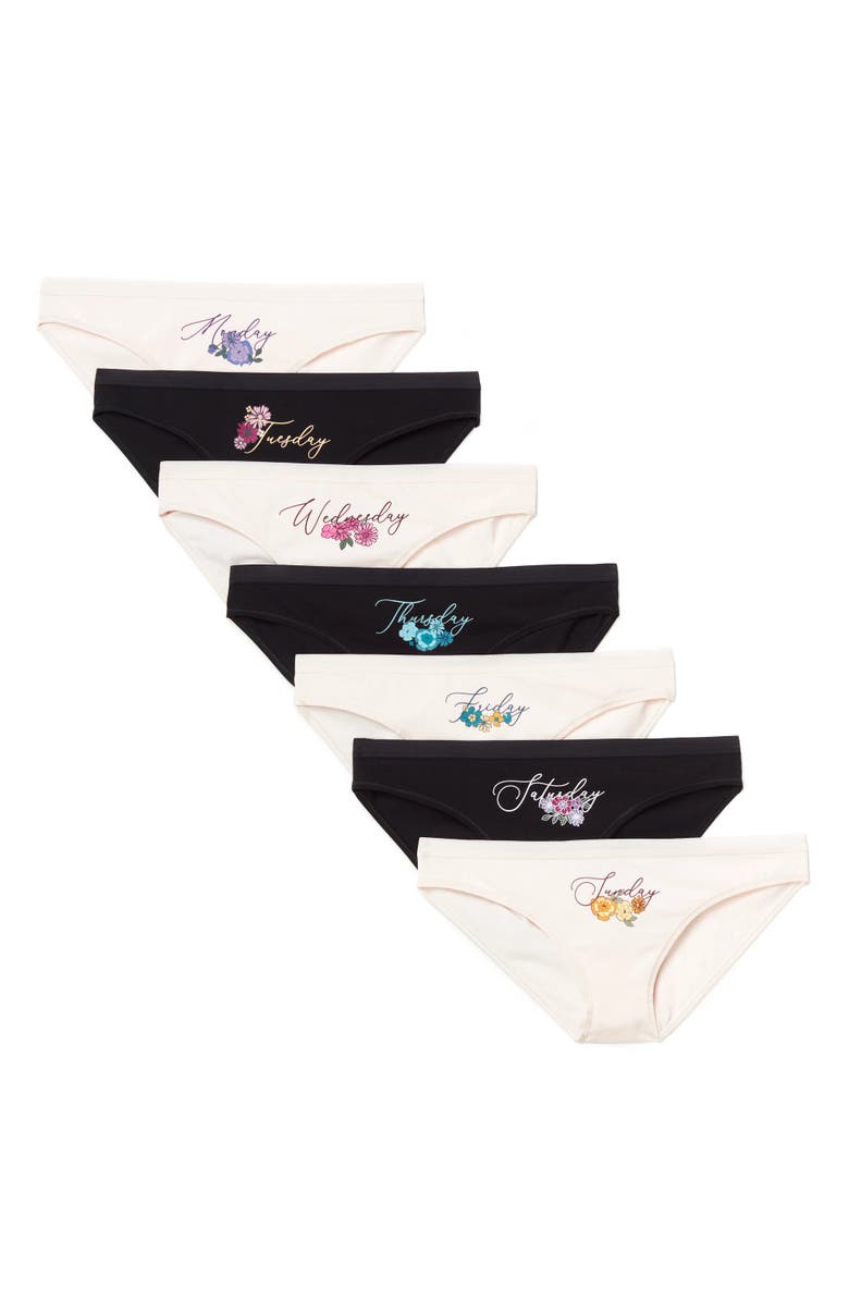 Adore Me Elaina Bikini Panties Pack of 7, Main, color, Placement Pink