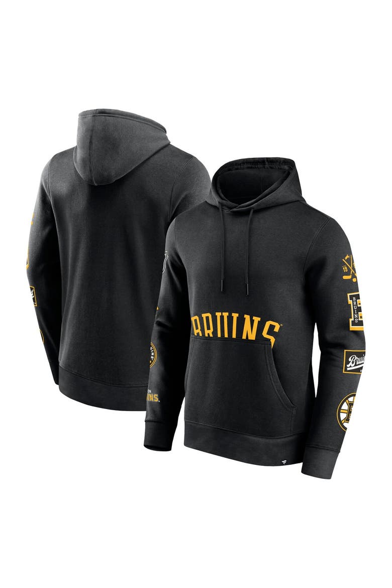 Men's Fanatics Branded Black Boston Bruins Wild Winner Fleece Pullover Hoodie, Alternate, color, Black