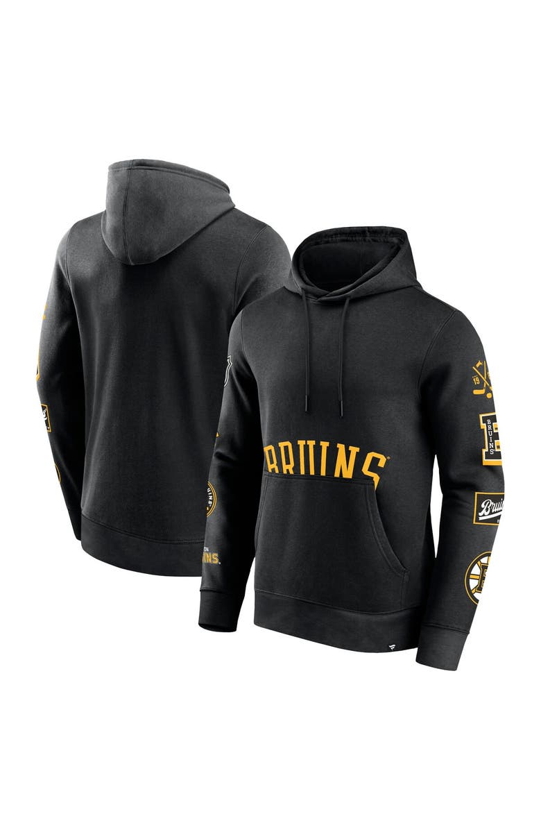 FANATICS Men's Fanatics Branded Black Boston Bruins Wild Winner Fleece Pullover Hoodie, Alternate, color, Black