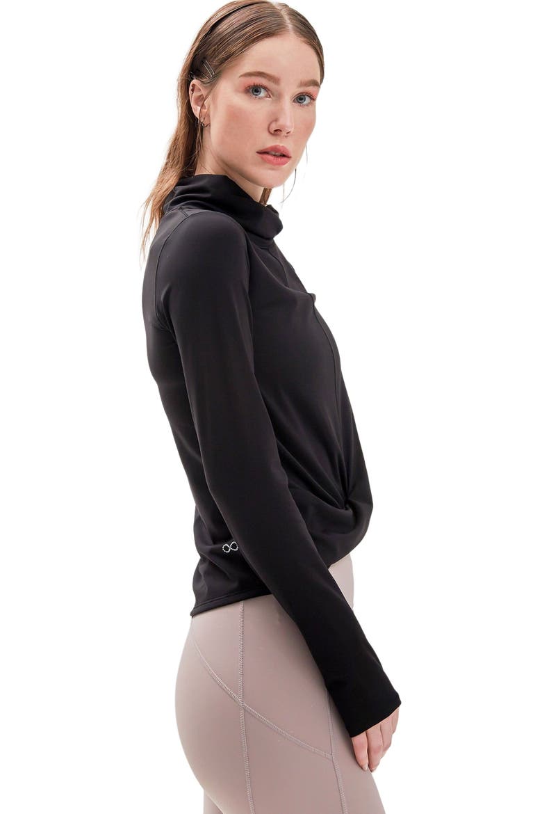Cowl Neck Long Sleeve Top, Alternate, color, Cozy Black