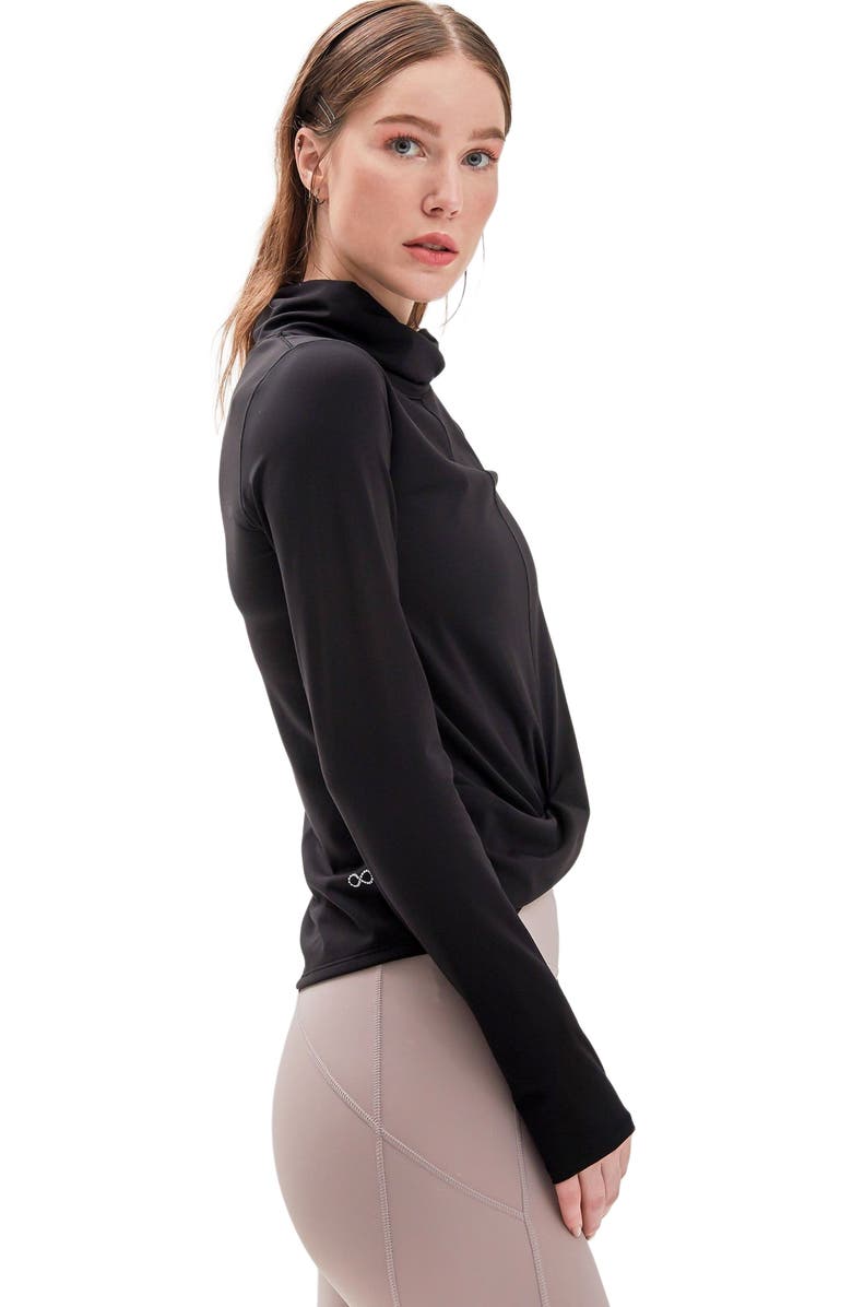 Rebody Active Cowl Neck Long Sleeve Top, Alternate, color, Cozy Black