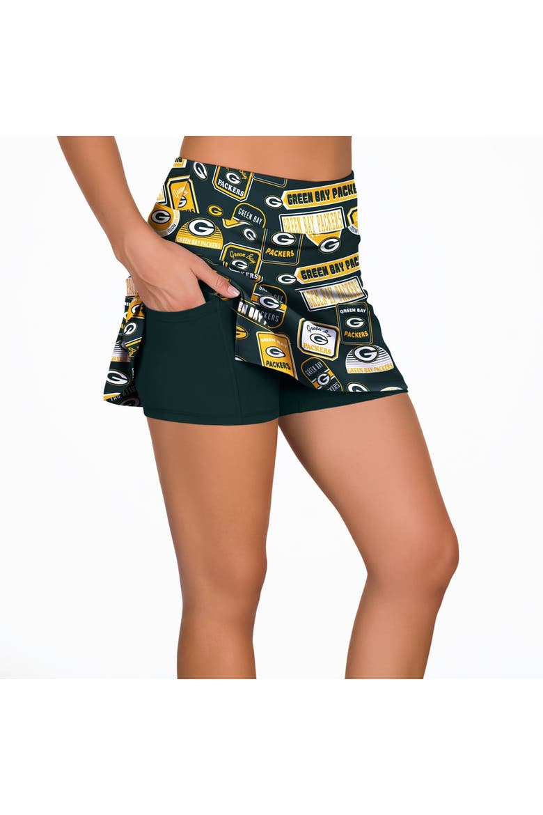 Women's Concepts Sport Hunter Green Green Bay Packers Grady Sleep Skort, Alternate, color, Hunter Green