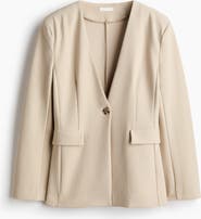 H&M Collarless Jersey Blazer