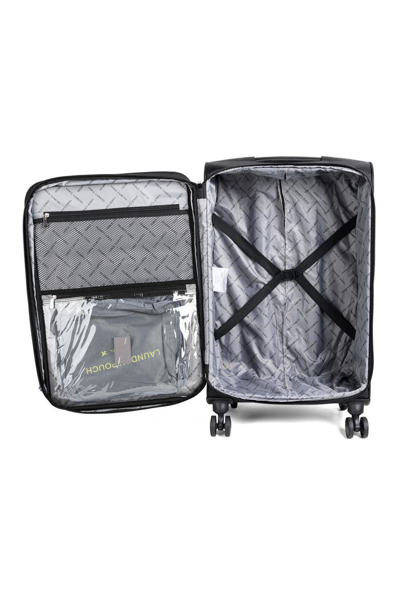 Shauna 24" Softshell Spinner Suitcase, Alternate, color, BLACK