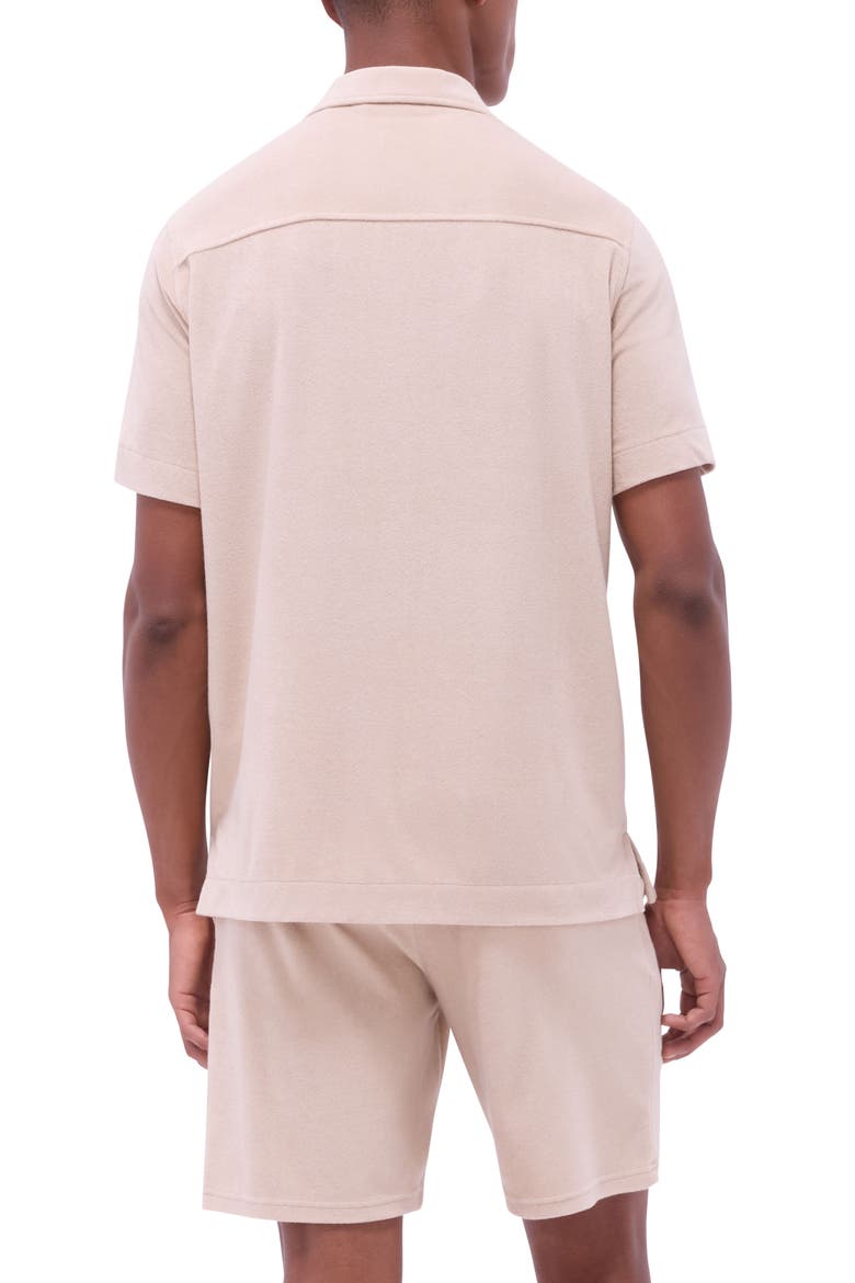 Terry Cloth Camp Shirt, Alternate, color, SAND