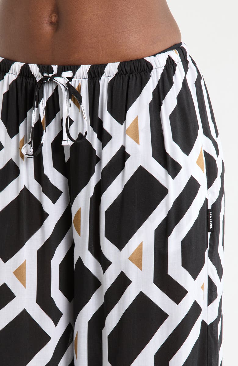 Sea Level Surf Cover-Up Pants, Alternate, color, Black Print