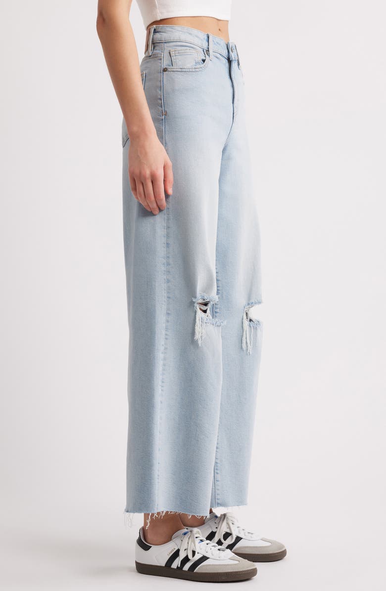 HIDDEN JEANS Distressed Super Wide Leg Jeans, Alternate, color, Light Wash