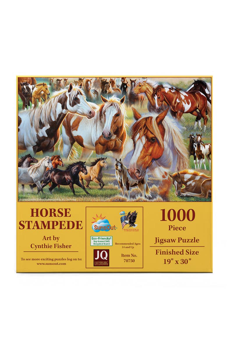 Sunsout Horse Stampede 1000 piece Jigsaw Puzzle for Adults, Alternate, color, Multicolor
