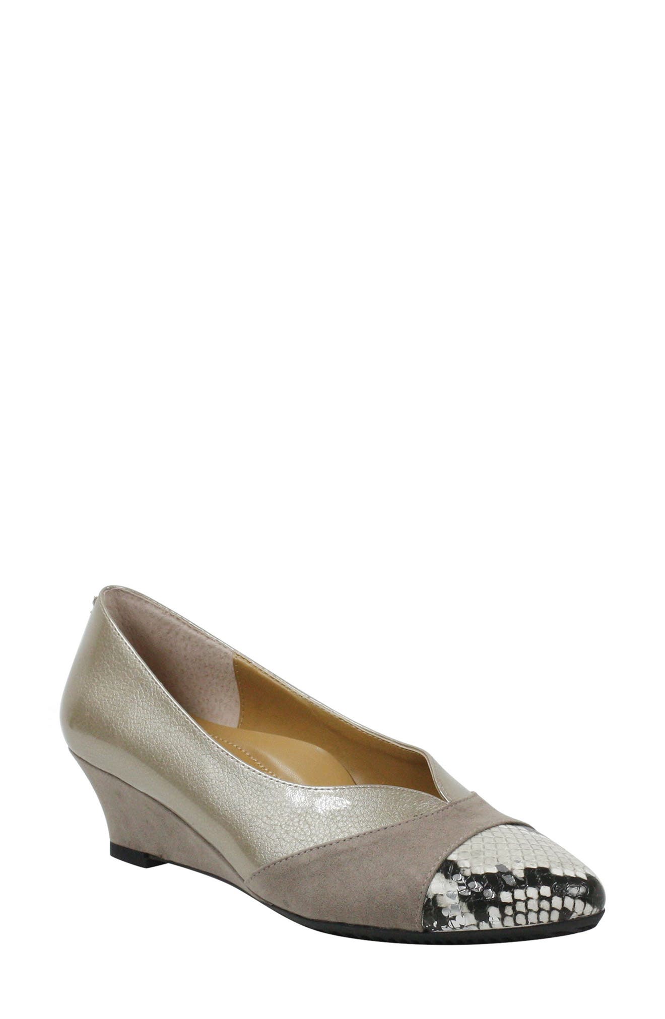 J. Reneé Cap Toe Wedge Pump, Main, color, 