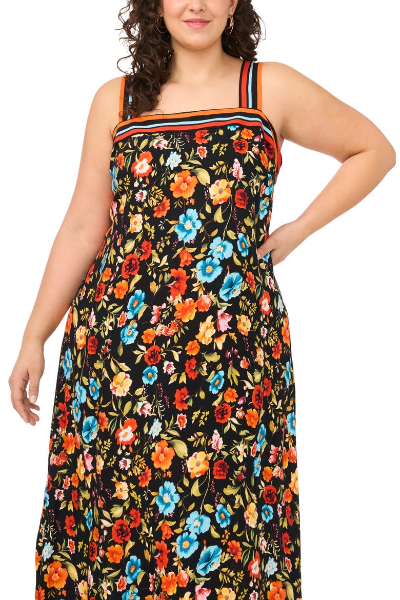 Floral Maxi Dress, Alternate, color, RICH BLACK