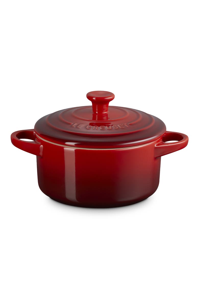 24-Ounce Mini Stoneware Cocotte, Main, color, CERISE