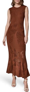 Donna Karan New York Floral Jacquared Sleeveless Dress