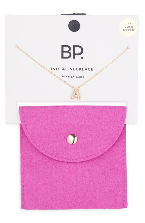 Bp. Pavé Crystal Initial Necklace In Gold