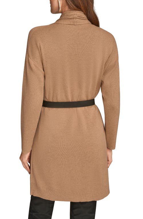 Donna Karan New York Belted Cardigan In Brown