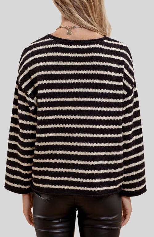 BLU PEPPER BLU PEPPER STRIPE KNIT TOP