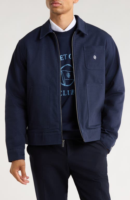 Quiet Golf Maintenance Cotton Canvas Jacket in Navy 