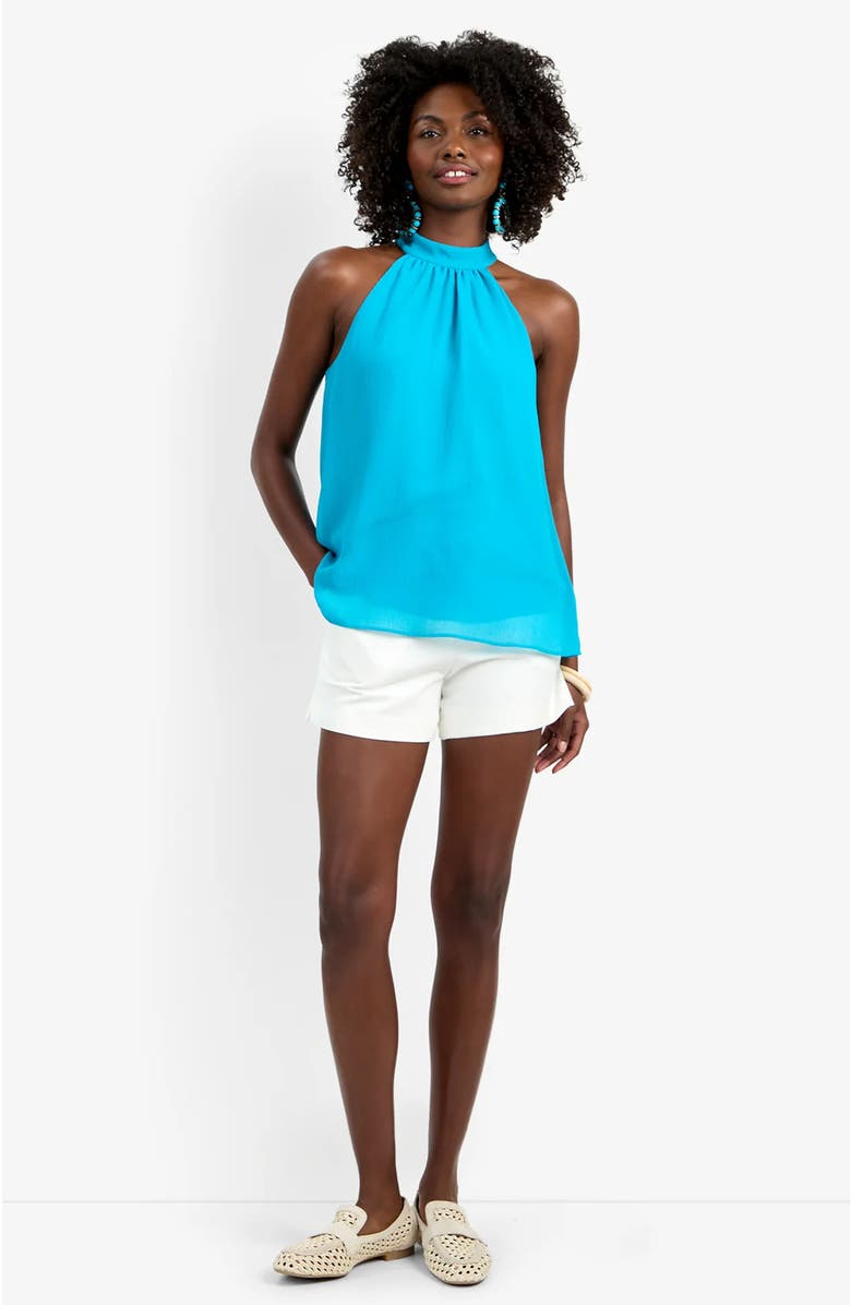 Trina Turk Kissimmee Georgette Top, Main, color, Coastal Cyan
