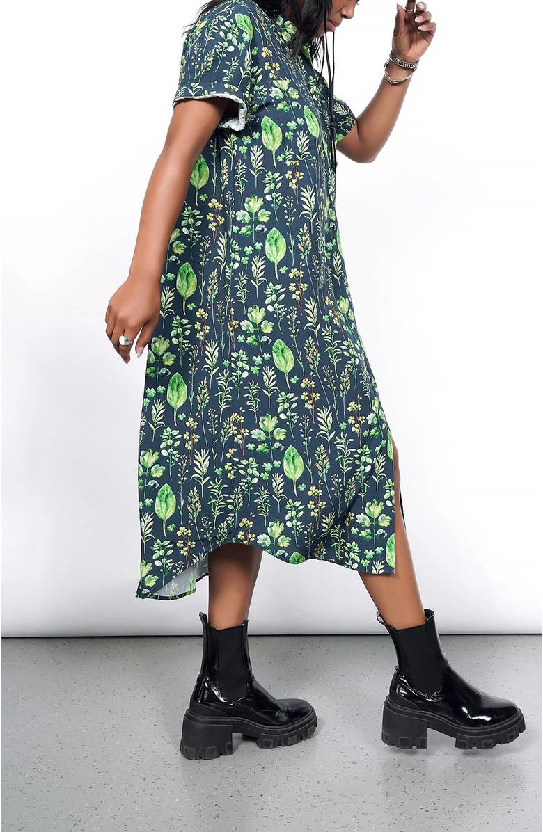 WILDFANG The Empower Shirt Dress, Alternate, color, Leaf Navy