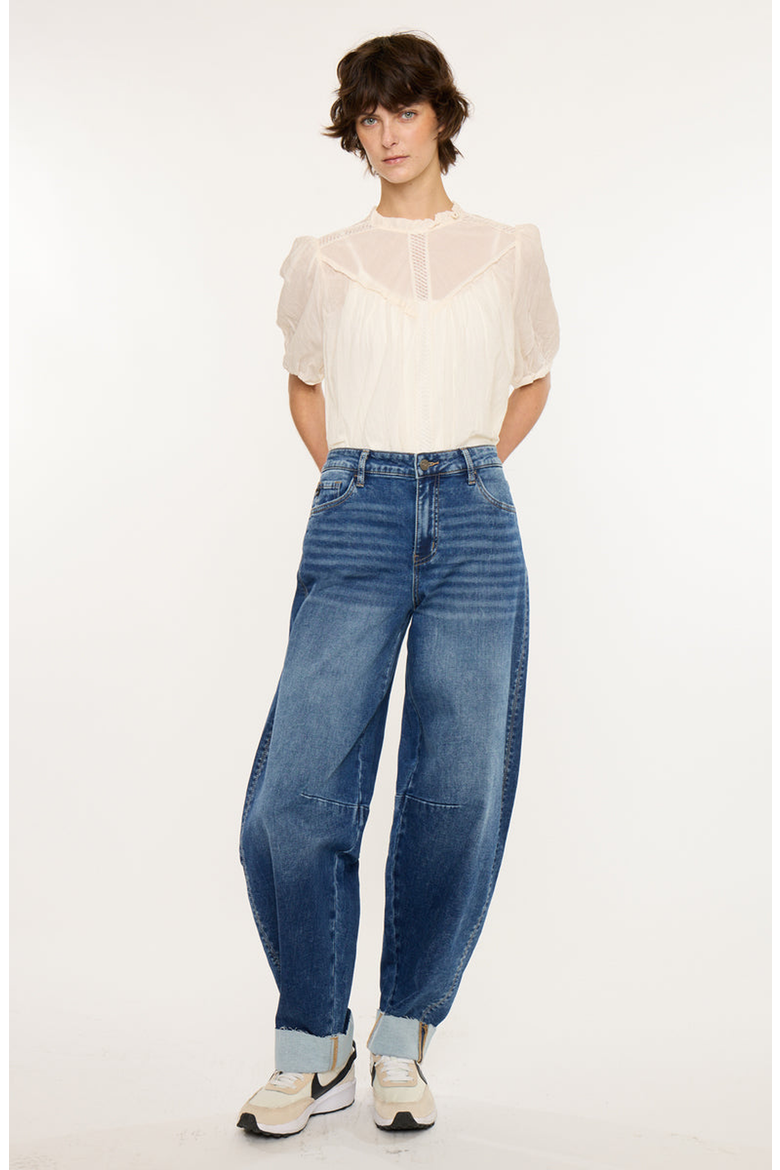Maeby Knit Low Slung Horseshoe Jeans, Alternate, color, Medium Light