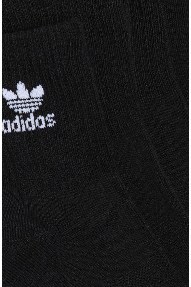 6-Pack Trefoil Performance Quarter Crew Socks, Alternate, color, BLACK